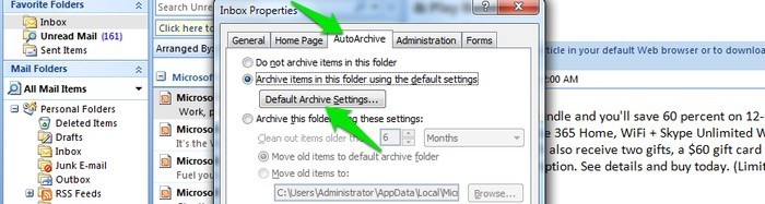 Speed-Up-Outlook-Archive-folder