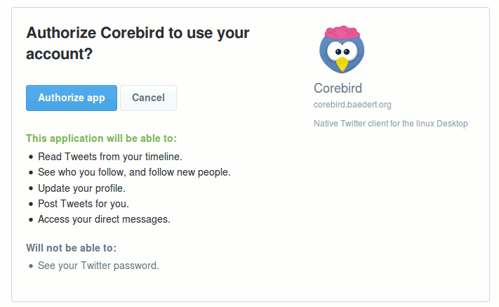 corebird-authorise-app corebird-authorise-app