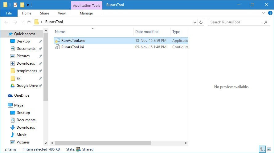 RunAsTool-execute-application
