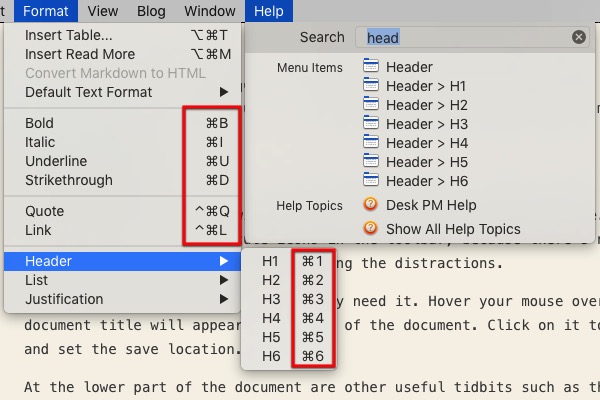 DeskPM -mte- 06 - Format Shortcuts DeskPM -mte- 06 - Format Shortcuts