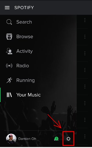 The Spotify for Android app.