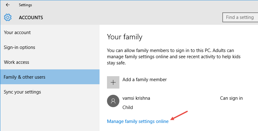 microsoft-family-click-link-to-manage