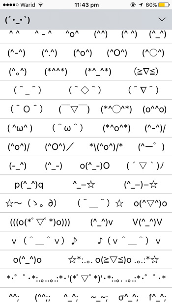 Emoticons-List