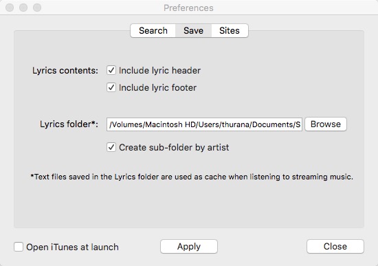 Singer Song Reader -mte- Preferences Save