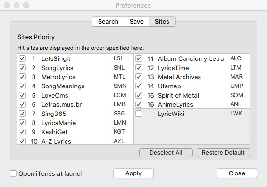 Singer Song Reader -mte- Preferences Sites