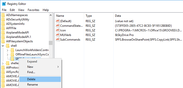 remove-skydrive-pro-delete-key