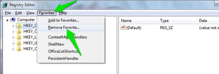 Bookmark-Windows-Registry-Remove-Favorite