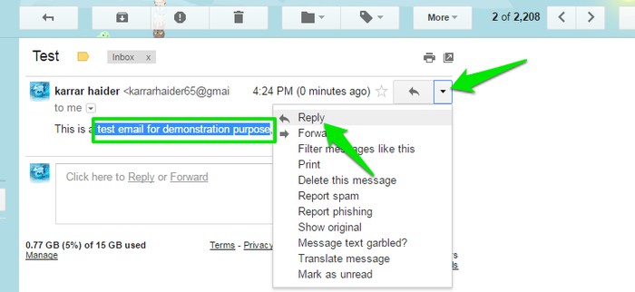 Quote-Phrase-in-Gmail-Reply