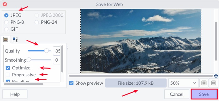 resize-gimp-save-for-web