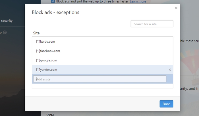 Opera-Adblocker-Whitelist-websites