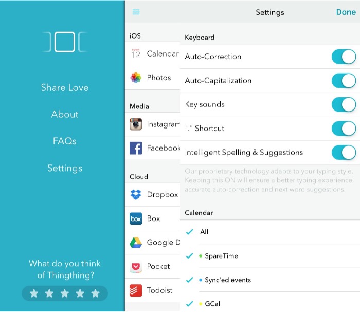 ThingThing -mte- Sidebar n Settings