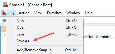 custom-group-policy-snap-in-select-saveas custom-group-policy-snap-in-select-saveas