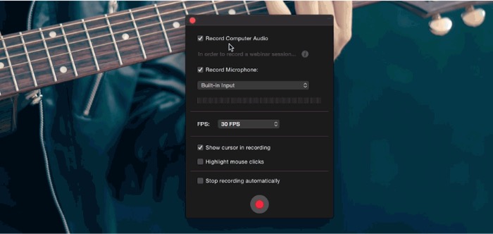 Capto -mte- record audio