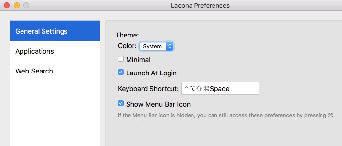 Lacona -mte- Preferences General Lacona -mte- Preferences General