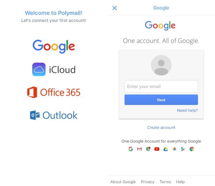 Polymail - add first account Polymail - add first account