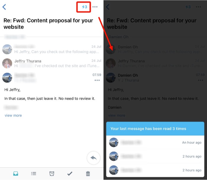 Polymail email tracking