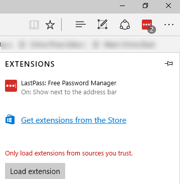 Windows 10 Anniversary Update edge extensions