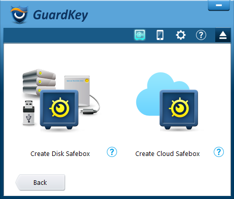 Create a Disk Safebox or Cloud Safebox.