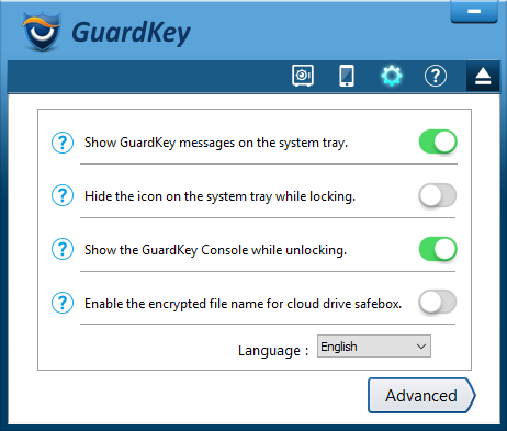 Guardkey settings.