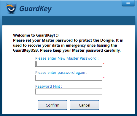 Set a Master password to lock and unlock encrypted drives.