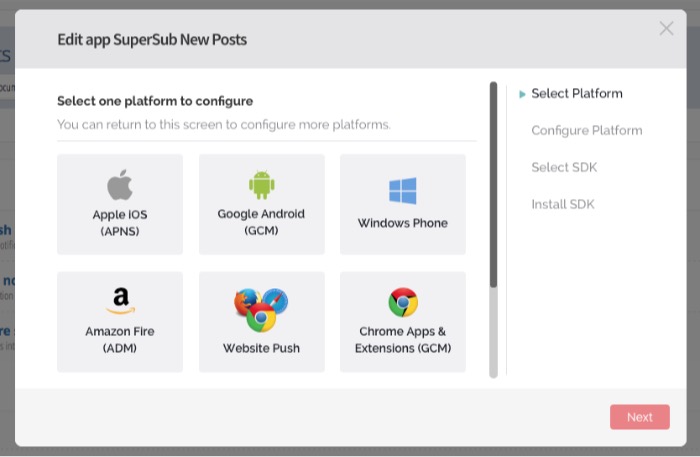 Push Notification -mte- configure platforms
