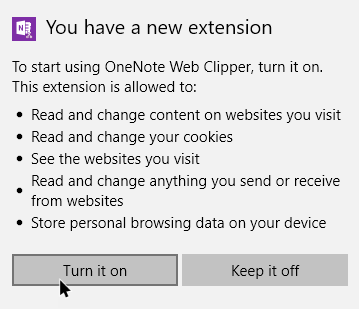 install edge extensions turn on extension