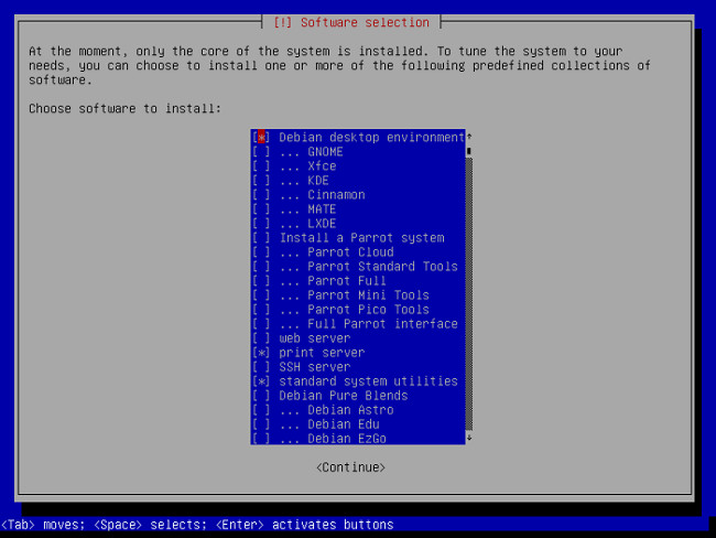 parrot-software-selection