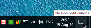 quiet hours win10 click notifications icon