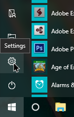 quiet hours win10 click on settings icon