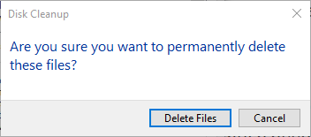 remove windows old folder click delete files