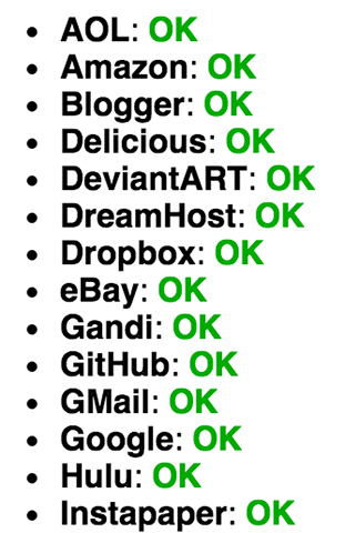 Log out a number of websites