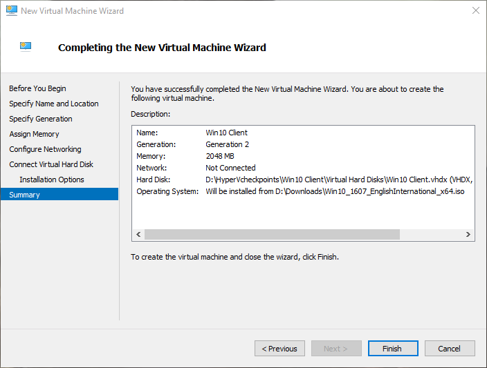 win10 hyper-v check configuration