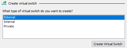 win10 hyper-v select external