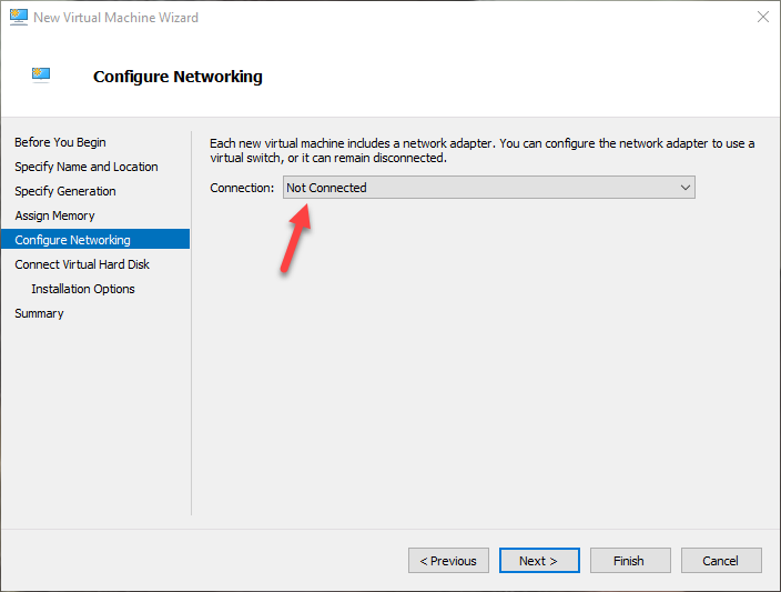 win10 hyper-v select network