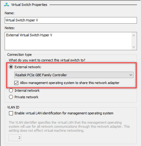 win10 hyper-v virtual switch configuration