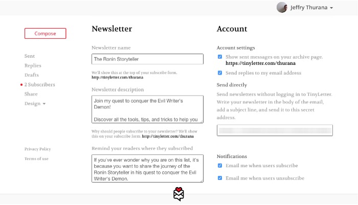 tinyletter-mte-newsletter-settings