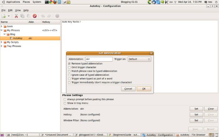 autokey-configure autokey-configure