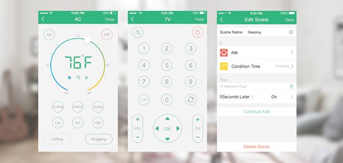 Orvibo Smart Home Kit mobile app controller.