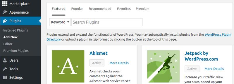 Add new WordPress plugins. Add new WordPress plugins.