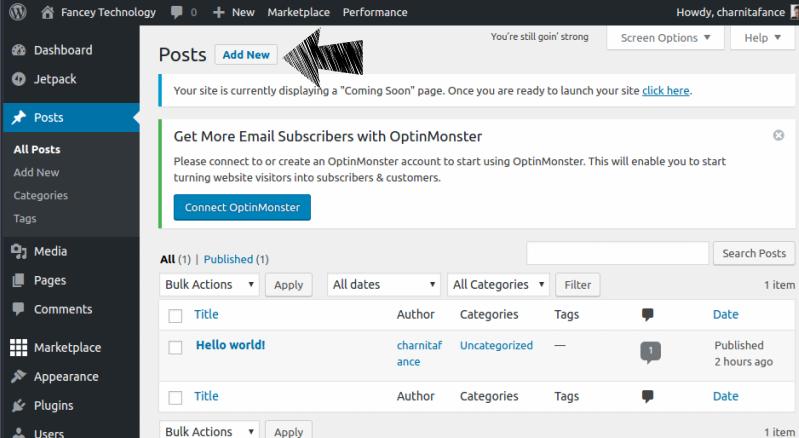 Add new posts to WordPress. Add new posts to WordPress.
