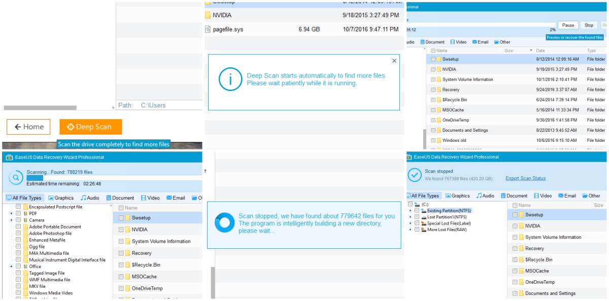 EaseUS Data Recovery Deep Scan