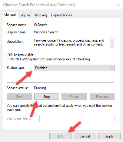 manage-indexing-win10-disable-windows-search-service