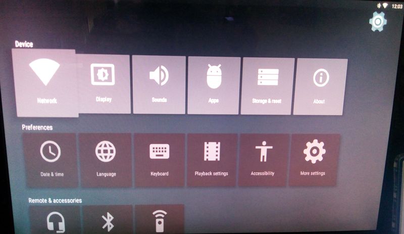Probox2 Air default Settings menu.