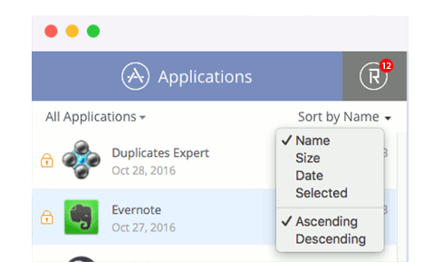 app-cleaner-sorting