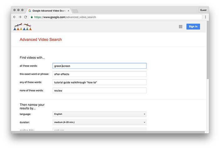 google advanced video search 1b1