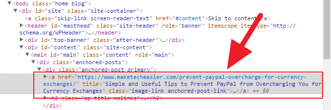 google chrome inspect element html snippet
