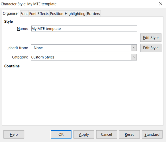 libreoffice tips new style