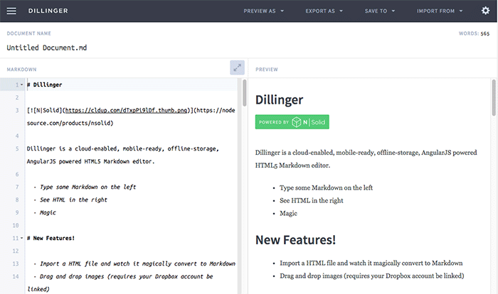 dillinger-markdown-editor-hero