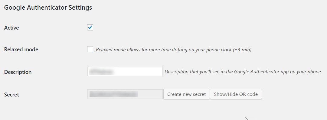 google-authenticator-settings