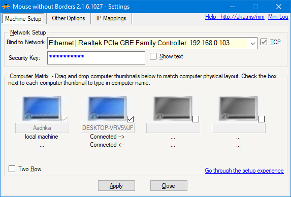 mouse-without-borders-connected